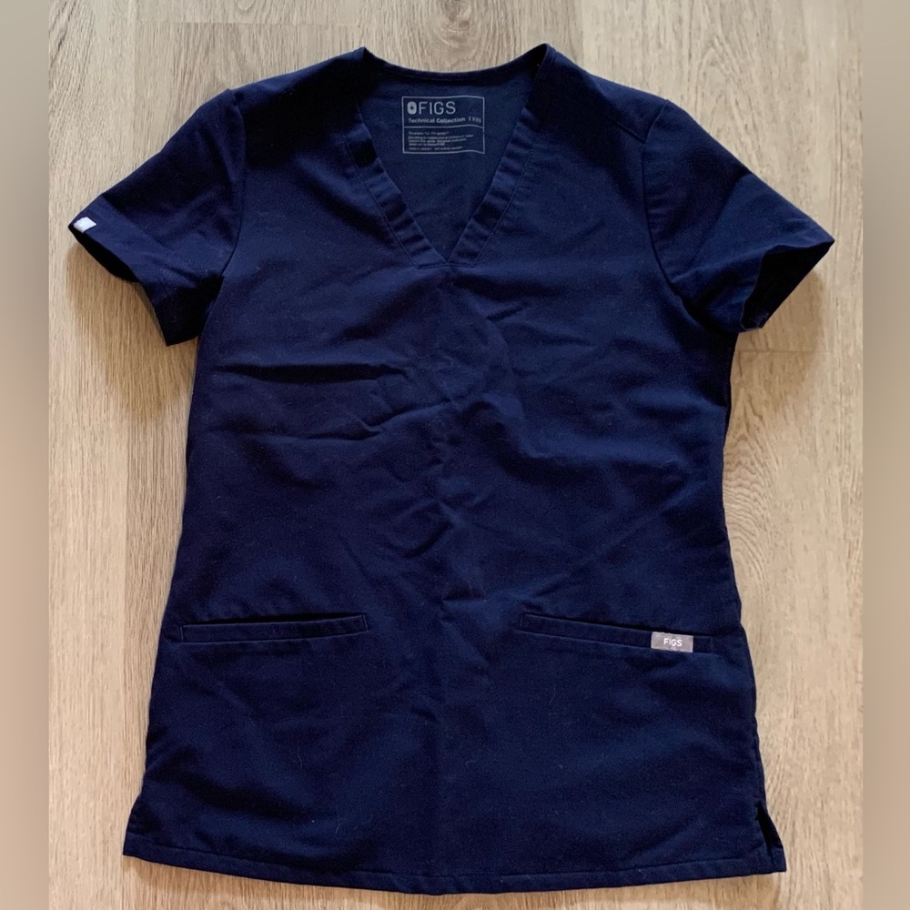 Figs - Navy Casma Scrub Top